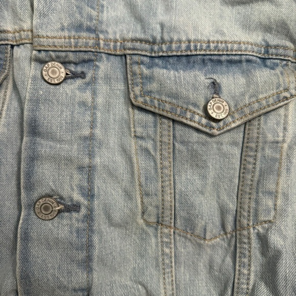 Gap Denim Jean Trucker Jacket Light Blue Wash Retro 1990s Broken In Extra Large - Picture 13 of 16